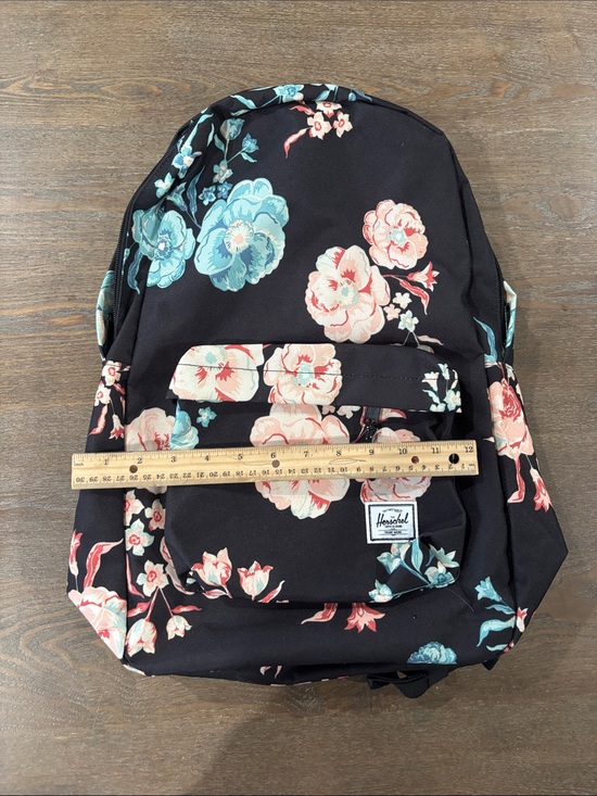 Jansport Black Floral Backpack with Pink & Teal Blooms main image 5